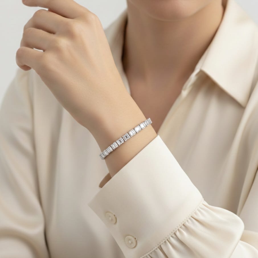 Shri Modi Jewellers - Square Link Silver Bracelet